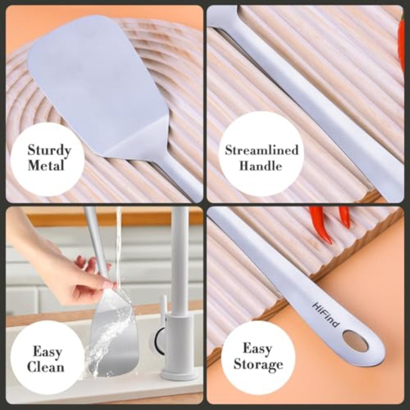 5pcs Heavy-Duty Stainless Steel Cookware Utensil Set with 304 Stainless Steel Cook Utensils