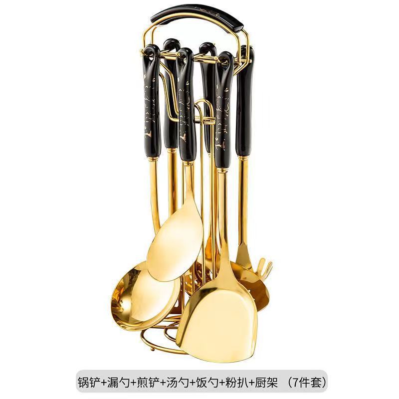 Stainless Steel Spatula Wholesale Spoon Set Kitchen Extended Anti-scalding Spoon Kitchen Utensils Shovel