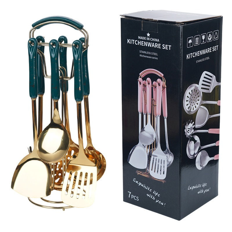 Stainless Steel Spatula Wholesale Spoon Set Kitchen Extended Anti-scalding Spoon Kitchen Utensils Shovel