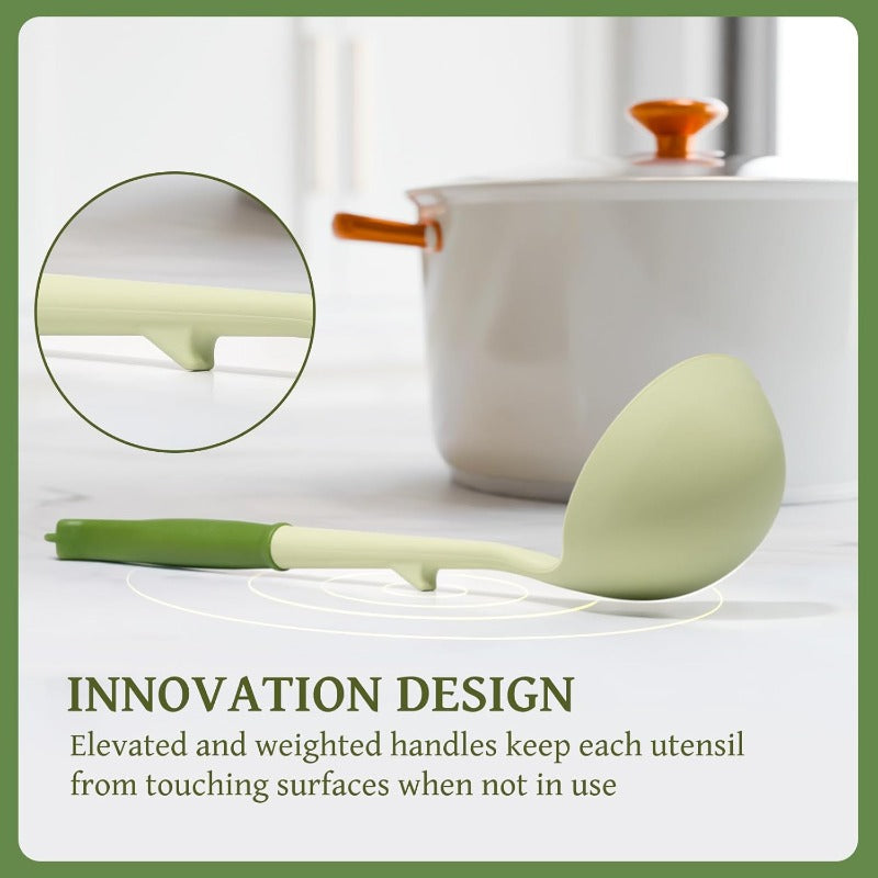 43pcs Nonstick Cookware Set with Holder - Heavy-Duty Silicone Kitchen Utensils