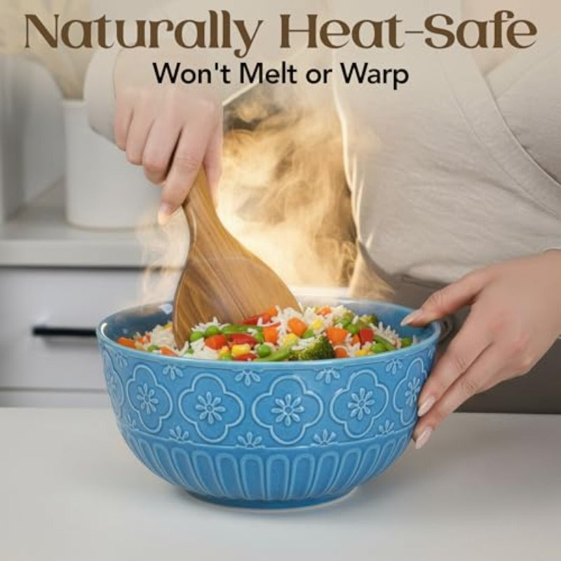 8pcs Teak Wooden Cooking Spoons Set | Wooden Utensil Set with Spatula