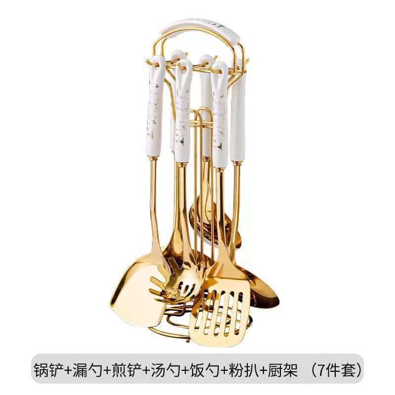 Stainless Steel Spatula Wholesale Spoon Set Kitchen Extended Anti-scalding Spoon Kitchen Utensils Shovel